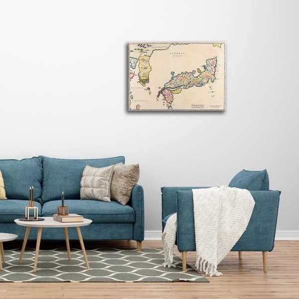 Legendarte - Målning, Tryck på duk - Kartografi - Gammal karta nr 3 cm. 40x50