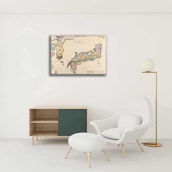 Legendarte - Målning, Tryck på duk - Kartografi - Gammal karta nr 3 cm. 40x50