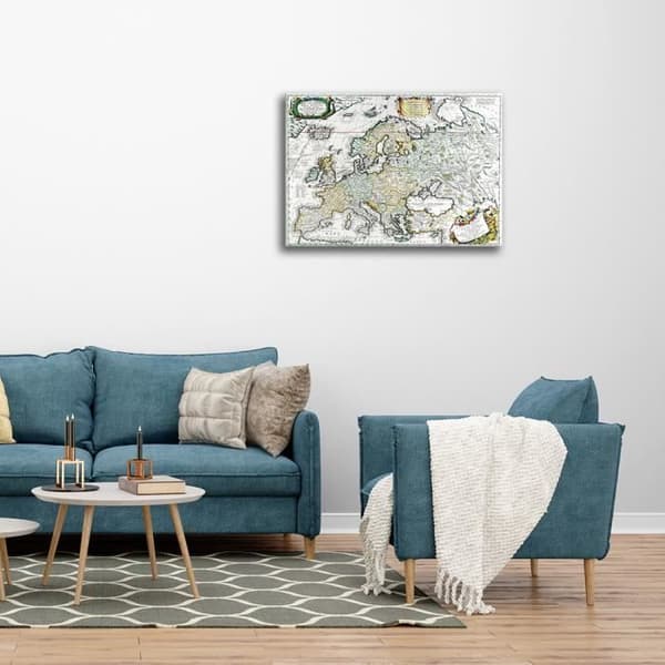 Legendarte - Målning, Tryck på duk - Kartografi - Gammal karta nr 16 cm. 40x50