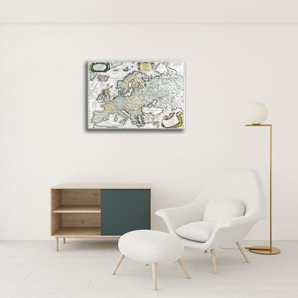 Legendarte - Målning, Tryck på duk - Kartografi - Gammal karta nr 16 cm. 40x50