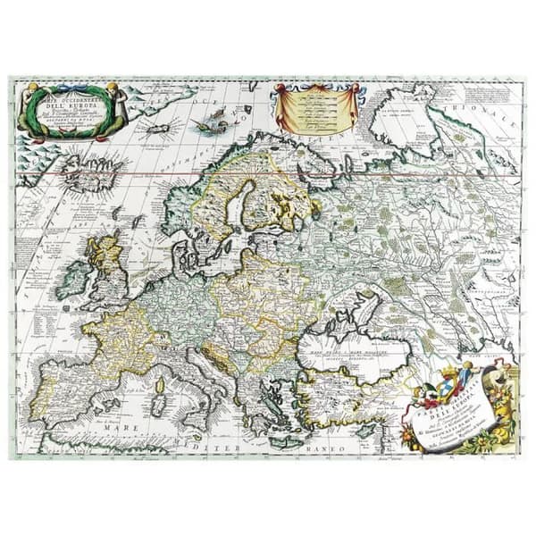 Legendarte - Målning, Tryck på duk - Kartografi - Gammal karta nr 16 cm. 40x50