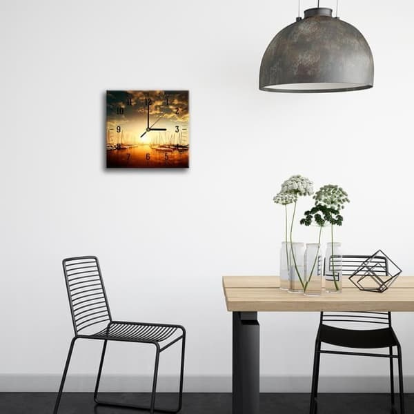 Legendarte - Väggklocka Sunset Between Boats cm. 30x30