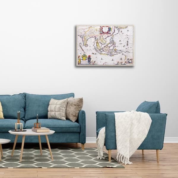 Legendarte - Målning, Tryck på duk - Kartografi - Gammal karta nr 8 cm. 40x50
