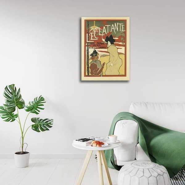 Legendarte - Vintage konstnärlig affisch L' Eclatante - Målning, tryck på duk cm. 50x70