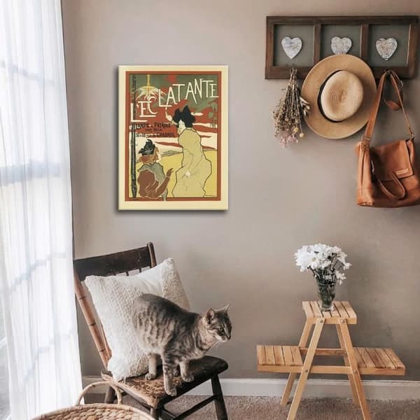 Legendarte - Vintage konstnärlig affisch L' Eclatante - Målning, tryck på duk cm. 50x70