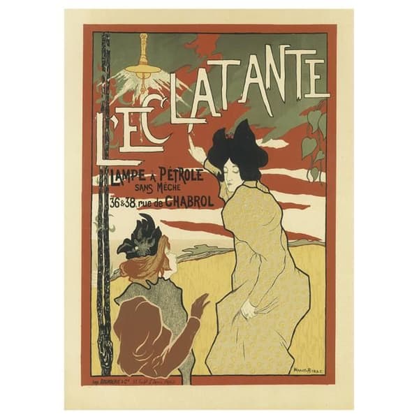 Legendarte - Vintage konstnärlig affisch L' Eclatante - Målning, tryck på duk cm. 50x70