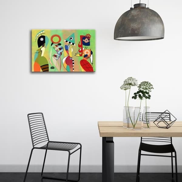 Legendarte - Målning, Tryck på duk - Las Musas De Kandinski cm. 50x70