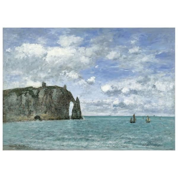 Legendarte - Målning, tryck på duk - Tretat. The Cliff of Aval - Eugène Boudin cm. 50x70