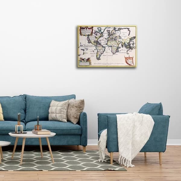 Legendarte - Målning, Tryck på duk - Kartografi - Gammal karta nr 9 cm. 40x50
