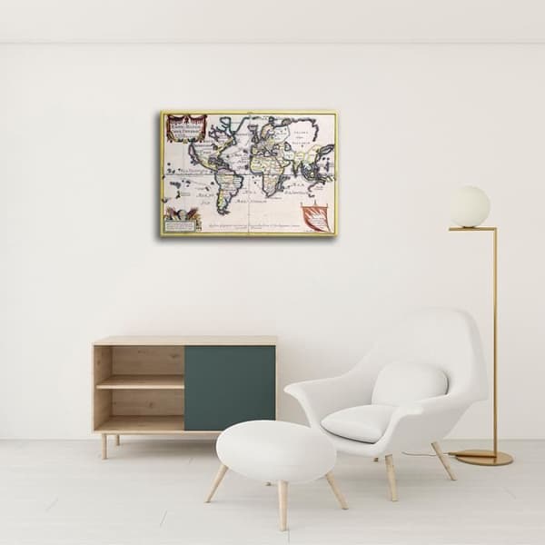 Legendarte - Målning, Tryck på duk - Kartografi - Gammal karta nr 9 cm. 40x50