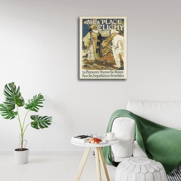 Legendarte - Vintage konstnärlig affisch på plats Clichy - målning, tryck på duk cm. 50x70