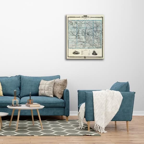 Legendarte - Målning, Tryck på duk - Kartografi - Gammal karta nr 66 cm. 40x50
