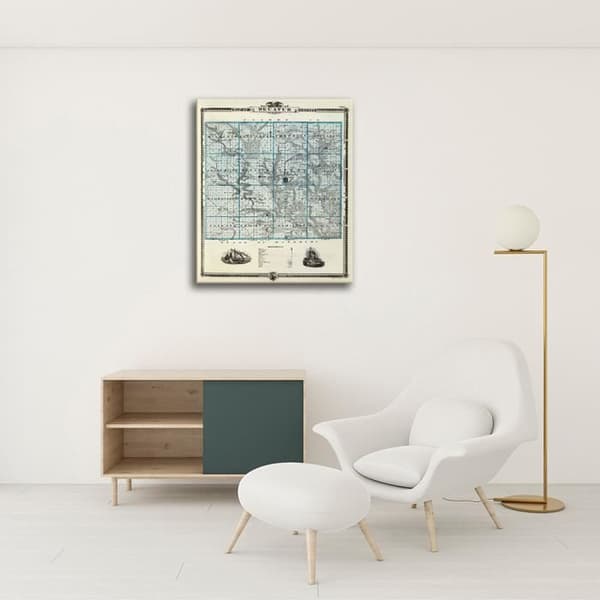 Legendarte - Målning, Tryck på duk - Kartografi - Gammal karta nr 66 cm. 40x50