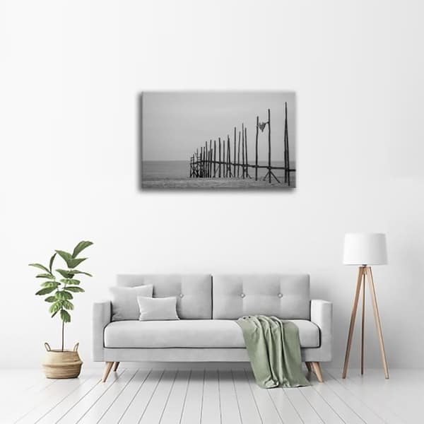 Legendarte - Målning, Tryck På Duk - Stolpar I Sanden cm. 60x90