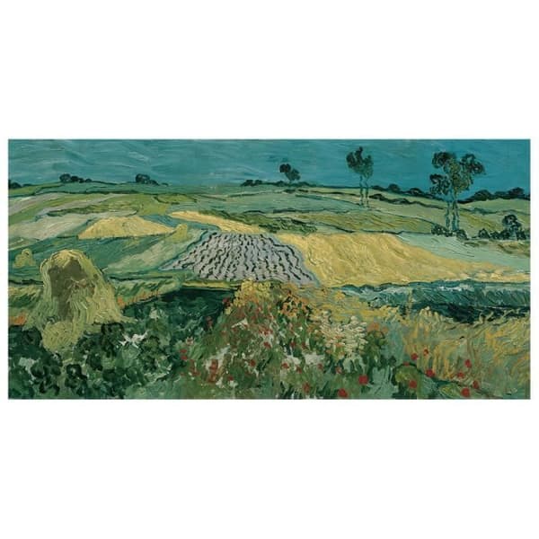 Legendarte - Målning, tryck på duk - Slätten i Auvers Vincent Van Gogh cm. 50x100