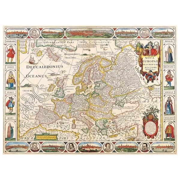 Legendarte - Målning, Tryck på duk - Kartografi - Gammal karta nr 55 cm. 40x50