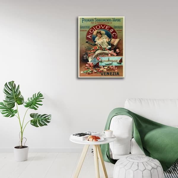Legendarte - Vintage reklamaffisch A. Giove &amp; Co. - Målning, tryck på duk cm. 50x70