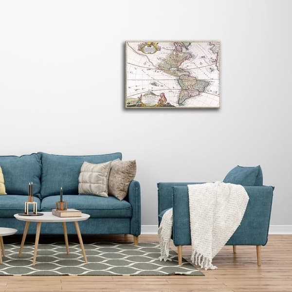 Legendarte - Målning, Tryck på duk - Kartografi - Gammal karta nr 24 cm. 40x50