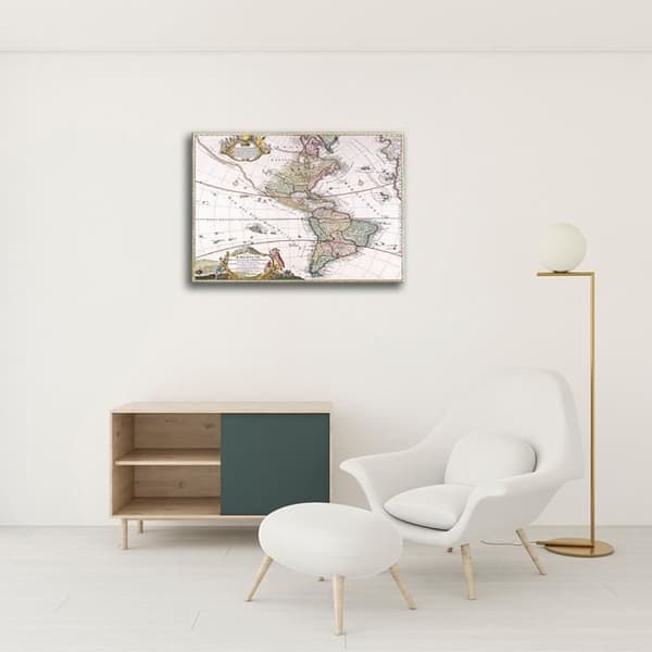 Legendarte - Målning, Tryck på duk - Kartografi - Gammal karta nr 24 cm. 40x50