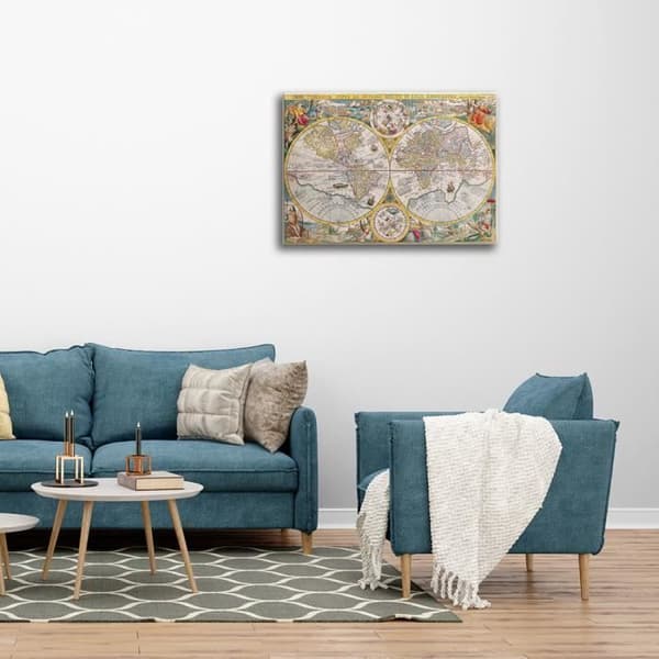 Legendarte - Målning, Tryck på duk - Kartografi - Gammal karta nr 47 cm. 40x50