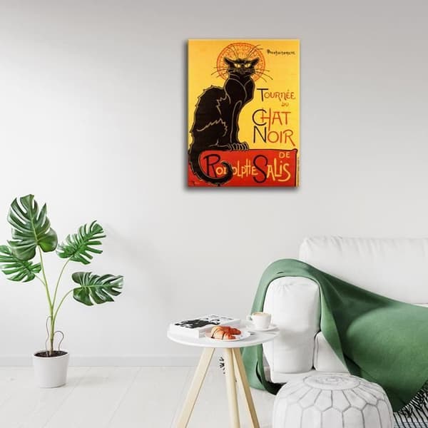 Legendarte - Vintage Artistic Poster Tour of the Black Cat - Målning, tryck på duk cm. 50x70