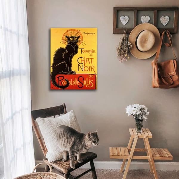 Legendarte - Vintage Artistic Poster Tour of the Black Cat - Målning, tryck på duk cm. 50x70