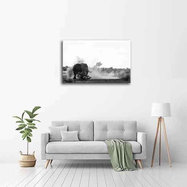 Legendarte - Målning, Tryck på duk - Zebran och elefanten cm. 60x90