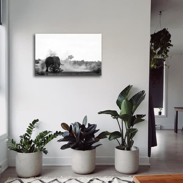 Legendarte - Målning, Tryck på duk - Zebran och elefanten cm. 60x90