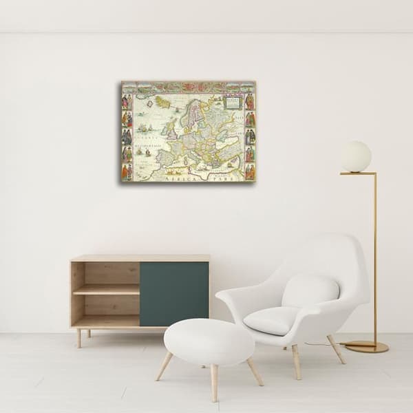 Legendarte - Målning, Tryck på duk - Kartografi - Gammal karta nr 68 cm. 40x50