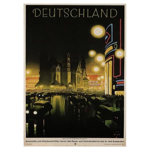 Legendarte - Vintage Deutschland Tourist Poster - Målning, Canvastryck cm. 50x70