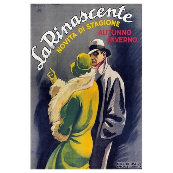 Legendarte - Målning, tryck på duk - La Rinascente Ad, 1931 - Marcello Dudovich cm. 40x60