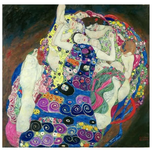 Legendarte - Målning, Tryck på duk - Jungfrun Gustav Klimt cm. 90x90