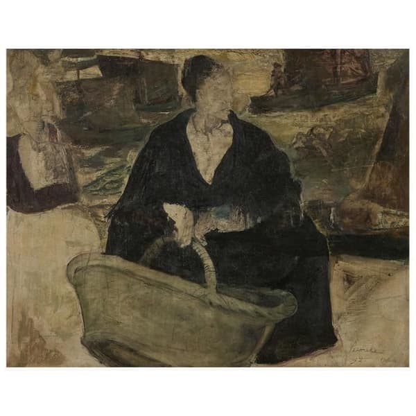 Målning, Canvastryck - Fiskarens fru - Constant Permeke - Väggdekoration - 40x50cm