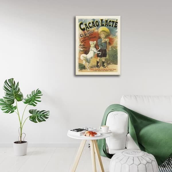 Legendarte - Vintage konstnärlig affisch Cacao Lacté - Målning, tryck på duk cm. 50x70