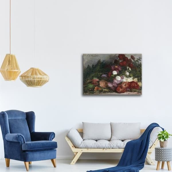 Legendarte - Målning, Tryck på duk - Blomsterkast - Eugène Boudin cm. 60x80