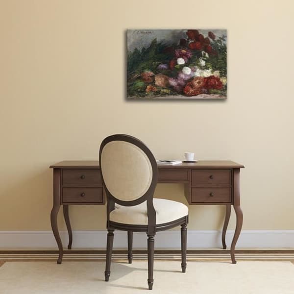 Legendarte - Målning, Tryck på duk - Blomsterkast - Eugène Boudin cm. 60x80