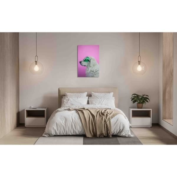 Målning, Canvastryck - Hund med skyddsglasögon - Väggdekoration - 40x60cm