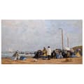 Miniatyrbild 1 av 4: Legendarte - Målning, Tryck på duk - Crinolines On The Beach - Eugène Boudin cm. 50x90