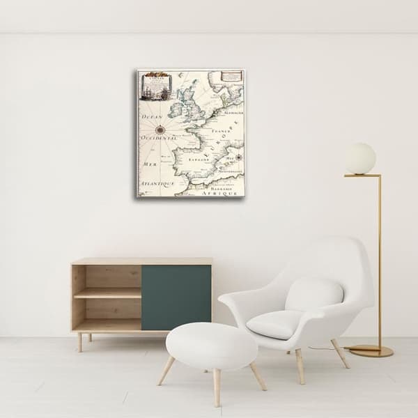 Legendarte - Målning, Tryck på duk - Kartografi - Gammal karta nr 5 cm. 40x50