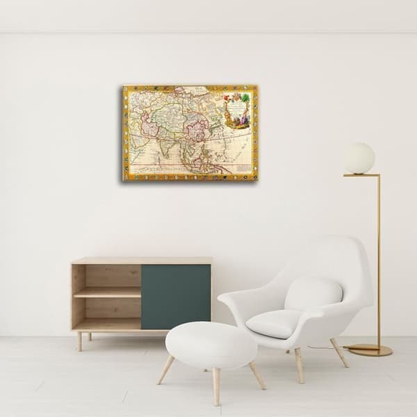 Legendarte - Målning, Tryck på duk - Kartografi - Gammal karta nr 2 cm. 40x50