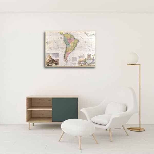 Legendarte - Målning, Tryck på duk - Kartografi - Gammal karta nr 12 cm. 40x50