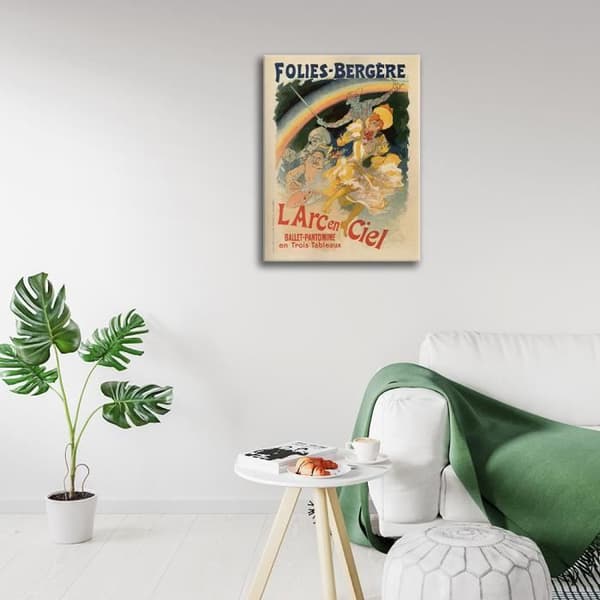 Legendarte - Folies Bergére Vintage Konstnärlig affisch - Målning, tryck på duk cm. 50x70