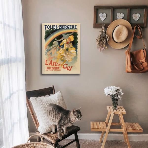 Legendarte - Folies Bergére Vintage Konstnärlig affisch - Målning, tryck på duk cm. 50x70