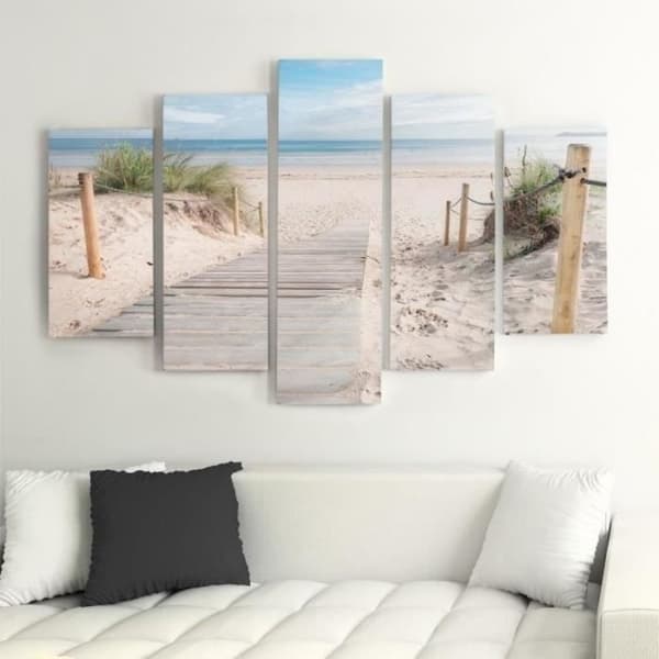 Legendarte - Målning, Tryck på duk - Sand under fötter cm. 150x100 (5 paneler)