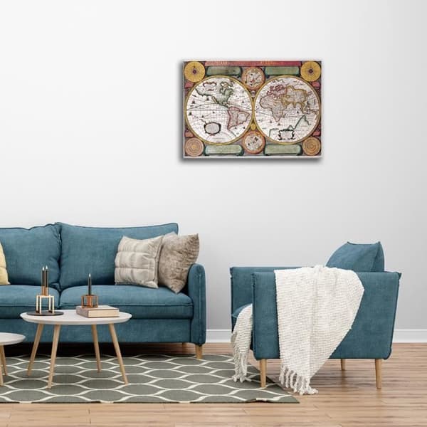 Legendarte - Målning, Tryck på duk - Kartografi - Gammal karta nr 56 cm. 40x50