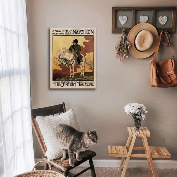 Legendarte - Vintage konstnärlig affisch The Century Magazine - Målning, tryck på duk cm. 50x70