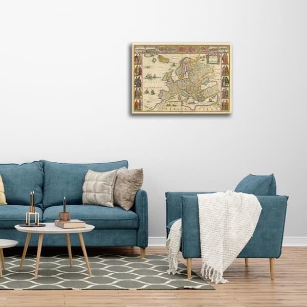 Legendarte - Målning, Tryck på duk - Kartografi - Gammal karta nr 4 cm. 40x50