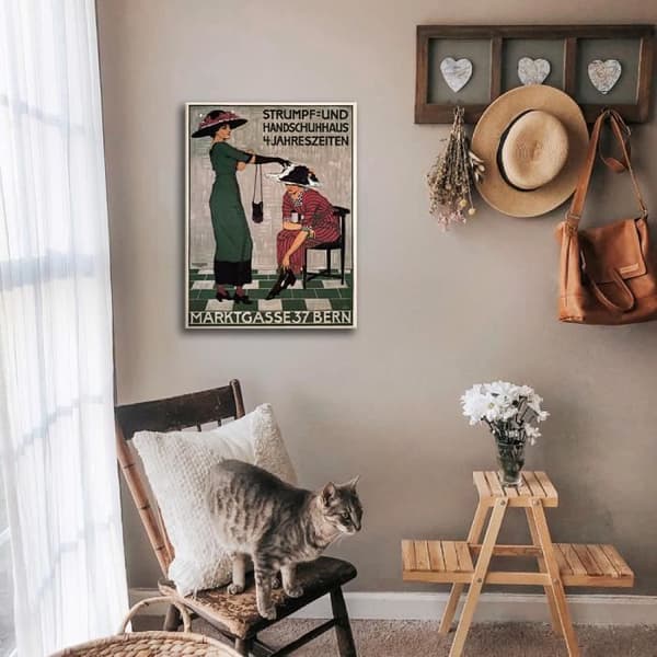 Legendarte - Vintage reklamaffisch Marktgasse 37 Bern - Målning, tryck på duk cm. 50x70