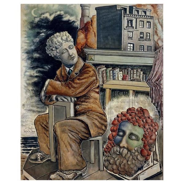 Målning, Canvastryck - Poetens dröm - Alberto Savinio - Väggdekoration - 40x50cm