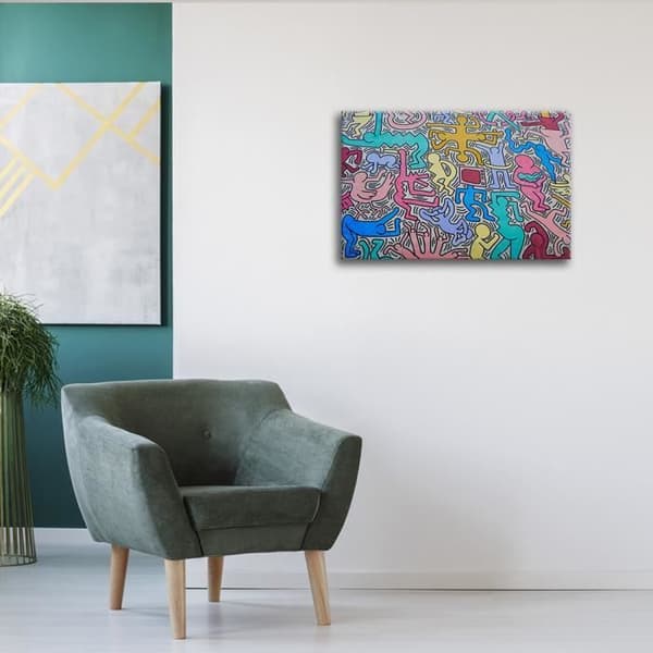 Legendarte - Målning, tryck på duk - I Keith Harings universum cm. 50x70